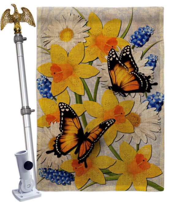 Daffodil & Butterflies - Bugs & Frogs Garden Friends Vertical Impressions Decorative Flags HG192670 Made In USA - Image 23
