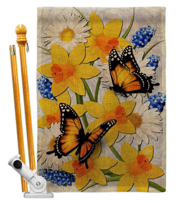 Daffodil & Butterflies - Bugs & Frogs Garden Friends Vertical Impressions Decorative Flags HG192670 Made In USA - Image 17