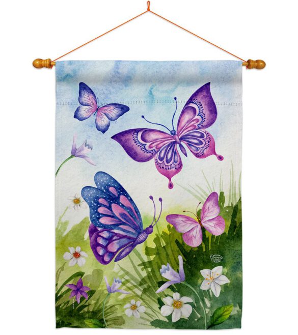 Butterflies Field - Bugs & Frogs Garden Friends Vertical Impressions Decorative Flags HG192698 Made In USA - Image 12