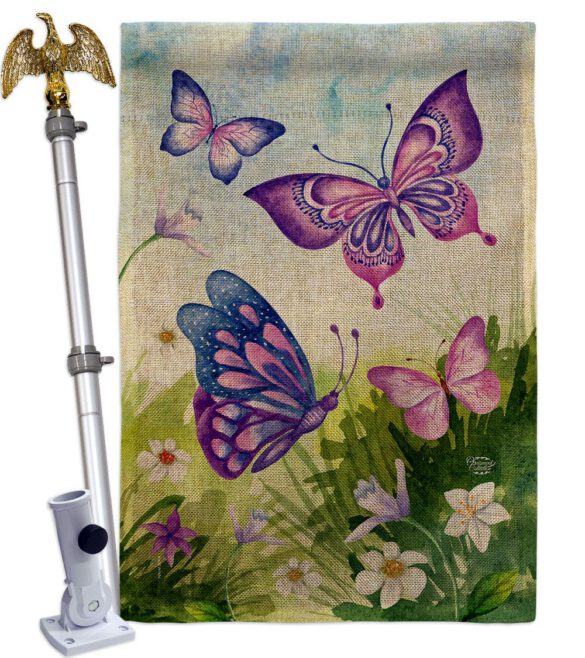 Butterflies Field - Bugs & Frogs Garden Friends Vertical Impressions Decorative Flags HG192698 Made In USA - Image 23