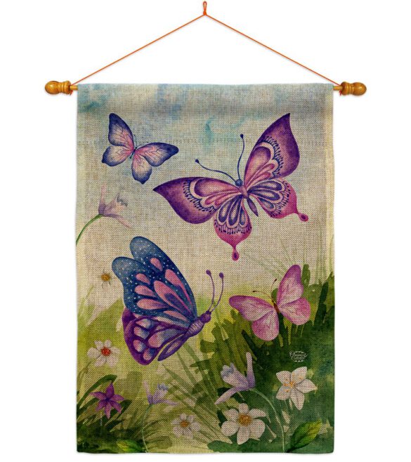 Butterflies Field - Bugs & Frogs Garden Friends Vertical Impressions Decorative Flags HG192698 Made In USA - Image 24