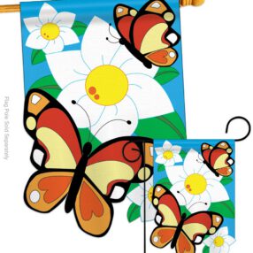 Butterflies - Bugs & Frogs Garden Friends Vertical Applique Decorative Flags HG104037