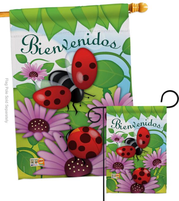 Bienvenidos Tortolitas - Bugs & Frogs Garden Friends Vertical Impressions Decorative Flags HG104074 Imported - Image 3