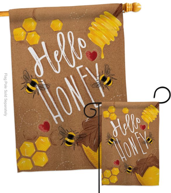 Hello Honey - Bugs & Frogs Garden Friends Vertical Impressions Decorative Flags HG104102 Made In USA - Image 3