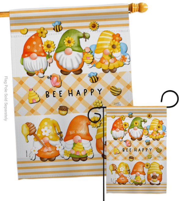 Bees Gnomes - Bugs & Frogs Garden Friends Vertical Impressions Decorative Flags HG104136 Made In USA - Image 3
