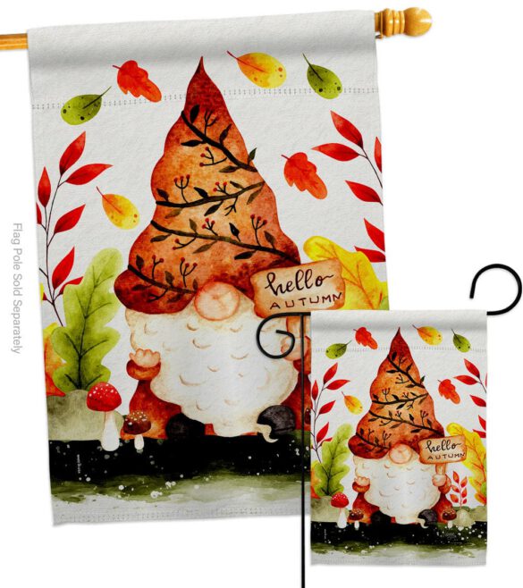 Fall Gnome - Bugs & Frogs Garden Friends Vertical Impressions Decorative Flags HG104142 Made In USA - Image 3