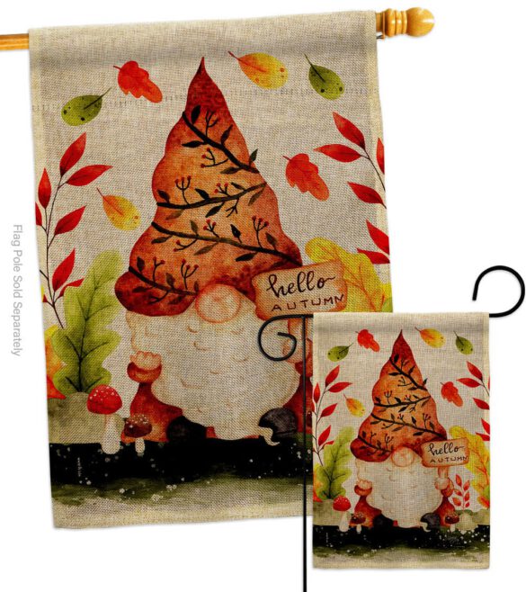 Fall Gnome - Bugs & Frogs Garden Friends Vertical Impressions Decorative Flags HG104142 Made In USA - Image 15