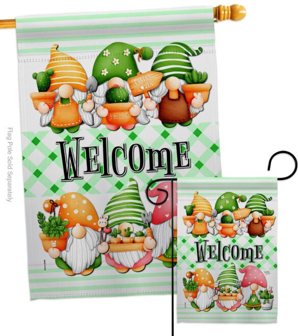 Cactus Gnome - Bugs & Frogs Garden Friends Vertical Impressions Decorative Flags HG104153 Made In USA - Image 3
