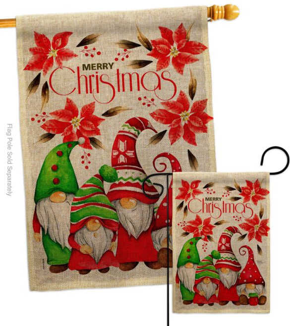 Christmas Gnome Family - Bugs & Frogs Garden Friends Vertical Impressions Decorative Flags HG104166 Made In USA - Image 15