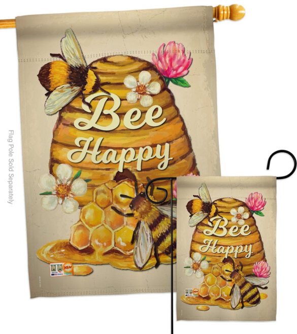 Bee Happy - Bugs & Frogs Garden Friends Vertical Impressions Decorative Flags HG137025 Made In USA - Image 3