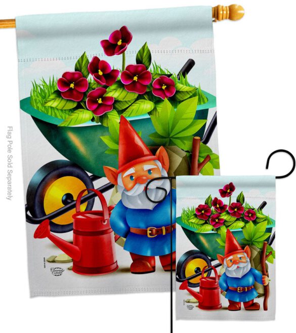 Garden Gnome - Bugs & Frogs Garden Friends Vertical Impressions Decorative Flags HG192457 Made In USA - Image 3