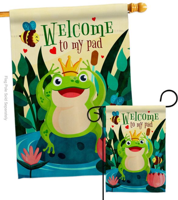Frog Welcome - Bugs & Frogs Garden Friends Vertical Impressions Decorative Flags HG192582 Made In USA - Image 3