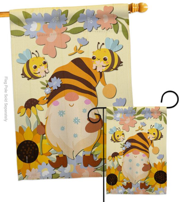 Blooming Gnome - Bugs & Frogs Garden Friends Vertical Impressions Decorative Flags HG192669 Made In USA - Image 3