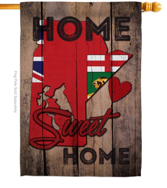 Canada Provinces Manitoba Home Sweet Home - Canada Provinces Flags of the World Vertical Impressions Decorative Flags HG191176 Made In USA - Image 2