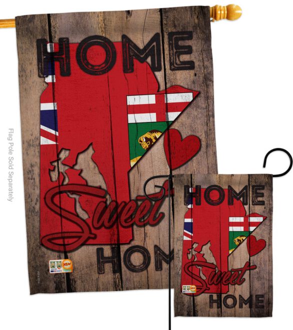 Canada Provinces Manitoba Home Sweet Home - Canada Provinces Flags of the World Vertical Impressions Decorative Flags HG191176 Made In USA - Image 3