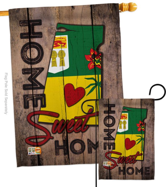 Canada Provinces Saskatchewan Home Sweet Home - Canada Provinces Flags of the World Vertical Impressions Decorative Flags HG191184 Made In USA - Image 3