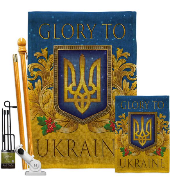 Glory To Ukraine - Support Inspirational Vertical Impressions Decorative Flags HG170273 Made In USA - Image 27