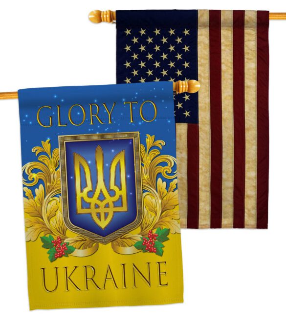 Glory To Ukraine - Support Inspirational Vertical Impressions Decorative Flags HG170273 Made In USA - Image 8