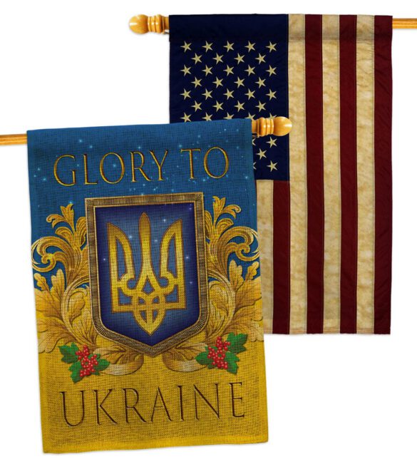 Glory To Ukraine - Support Inspirational Vertical Impressions Decorative Flags HG170273 Made In USA - Image 29