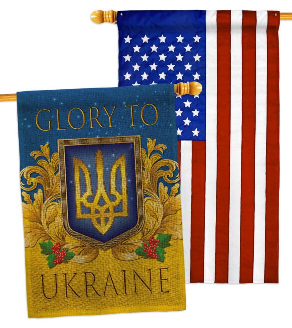 Glory To Ukraine - Support Inspirational Vertical Impressions Decorative Flags HG170273 Made In USA - Image 31