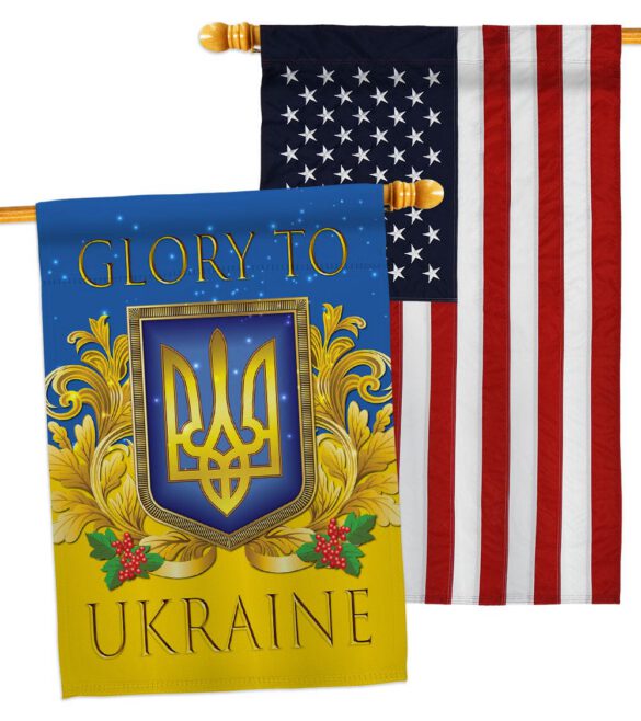 Glory To Ukraine - Support Inspirational Vertical Impressions Decorative Flags HG170273 Made In USA - Image 15