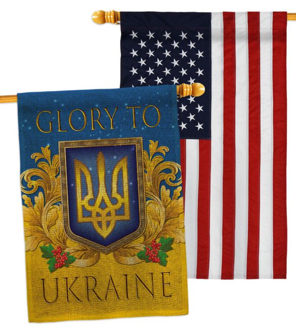 Glory To Ukraine - Support Inspirational Vertical Impressions Decorative Flags HG170273 Made In USA - Image 36