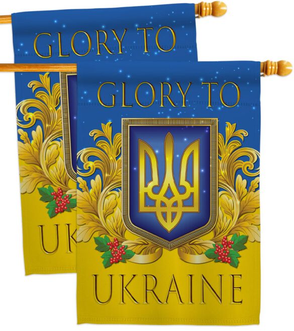 Glory To Ukraine - Support Inspirational Vertical Impressions Decorative Flags HG170273 Made In USA - Image 12