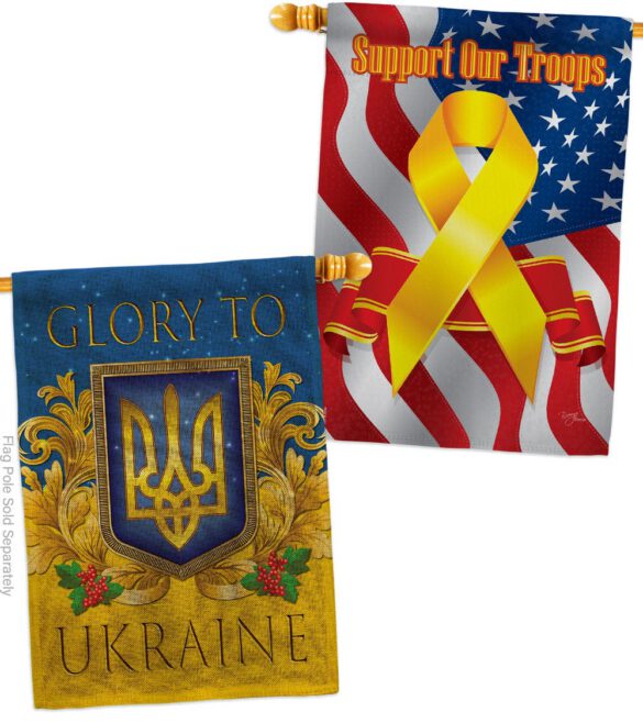 Glory To Ukraine - Support Inspirational Vertical Impressions Decorative Flags HG170273 Made In USA - Image 35