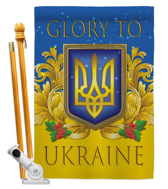 Glory To Ukraine - Support Inspirational Vertical Impressions Decorative Flags HG170273 Made In USA - Image 5