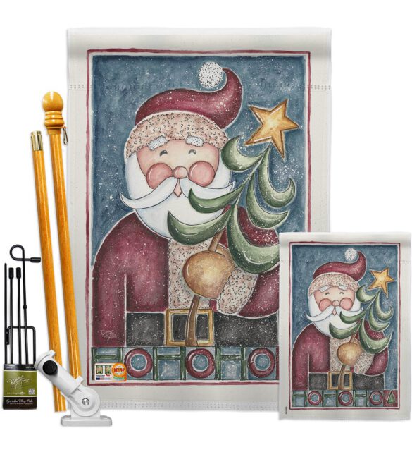 HoHoHo Santa Tree - Christmas Winter Vertical Impressions Decorative Flags HG114127 Made In USA - Image 6