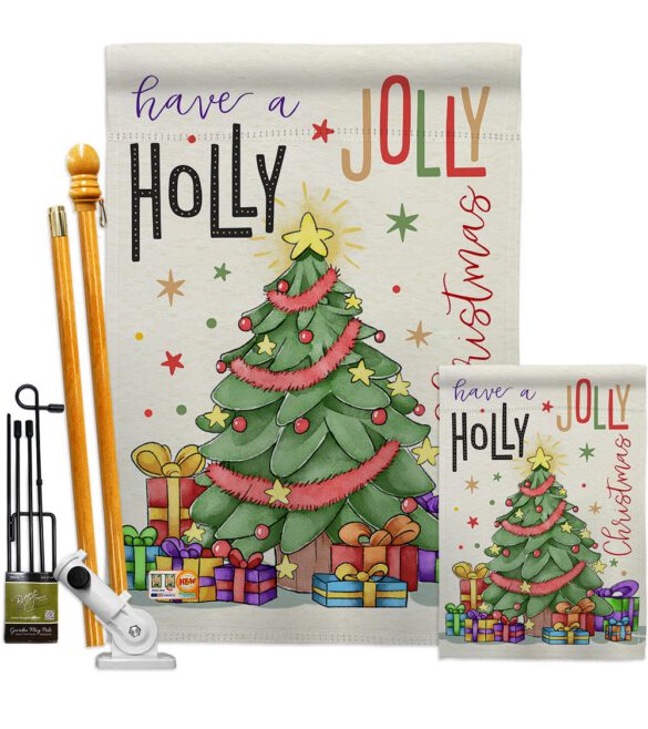 A Holly Jolly Christmas - Christmas Winter Vertical Impressions Decorative Flags HG114150 Made In USA - Image 7