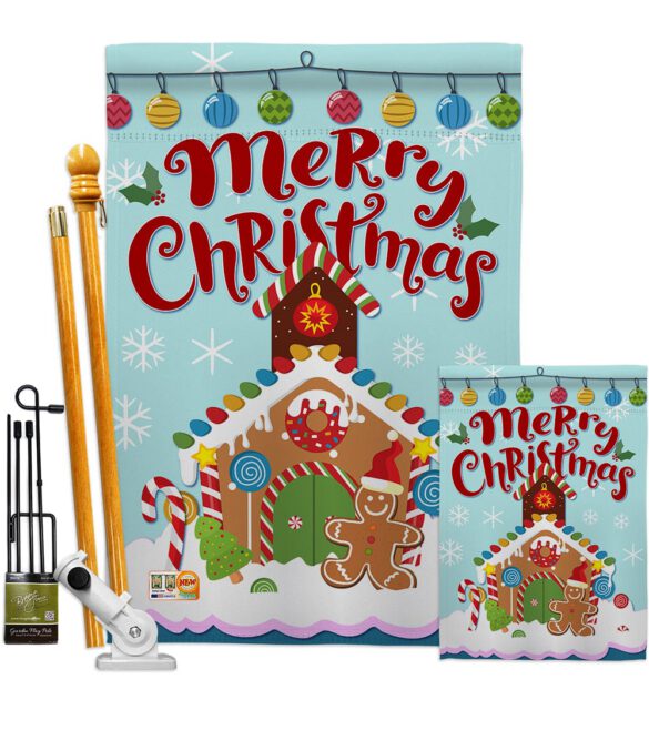 Christmas Gingerbread House - Christmas Winter Vertical Impressions Decorative Flags HG114151 Made In USA - Image 6