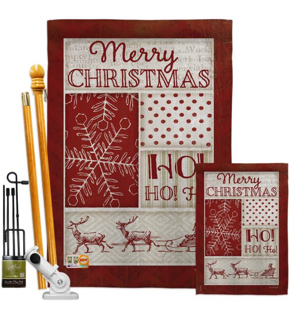 Ho Ho Ho Red Collage - Christmas Winter Vertical Impressions Decorative Flags HG114171 Made In USA - Image 6