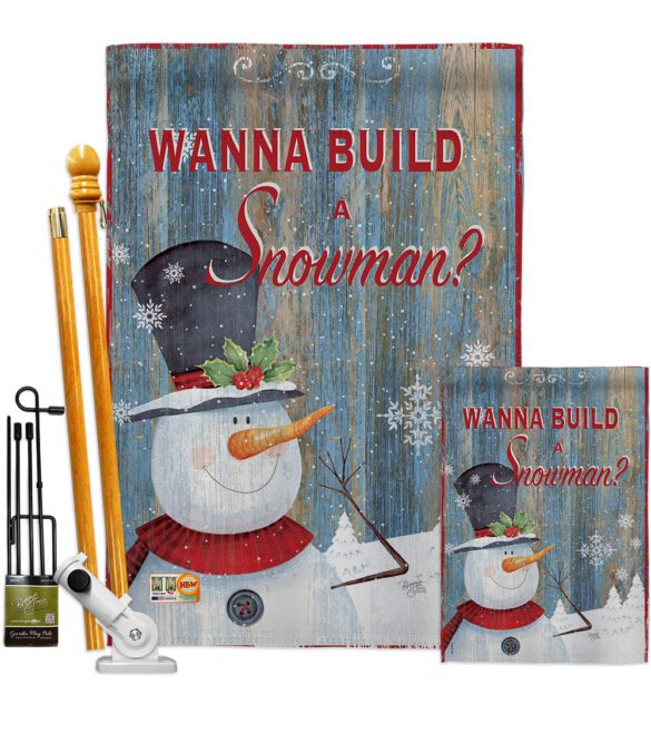 Build a Snowman - Christmas Winter Vertical Impressions Decorative Flags HG114176 Made In USA - Image 6
