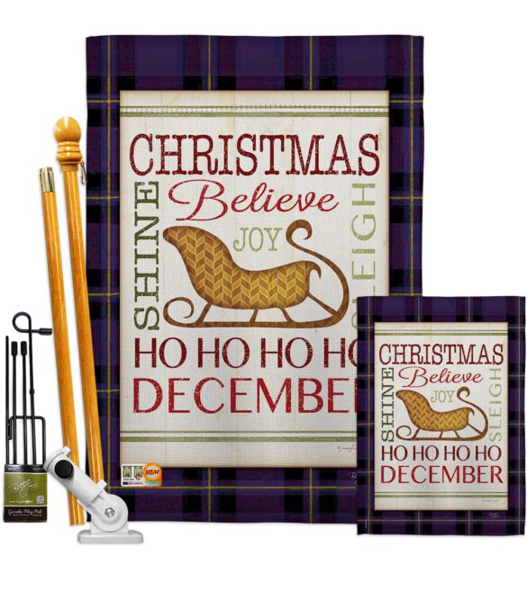 Believe in Joy of Sleigh - Christmas Winter Vertical Impressions Decorative Flags HG114181 Made In USA - Image 6