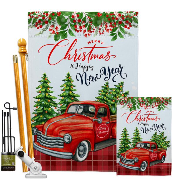 Christmas Happy New Year - Christmas Winter Vertical Impressions Decorative Flags HG114230 Made In USA - Image 6