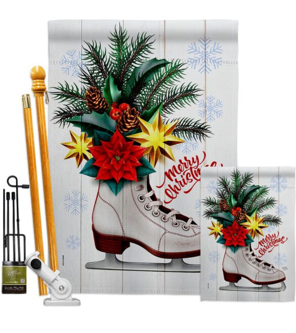 Christmas Skates - Christmas Winter Vertical Impressions Decorative Flags HG114245 Made In USA - Image 6