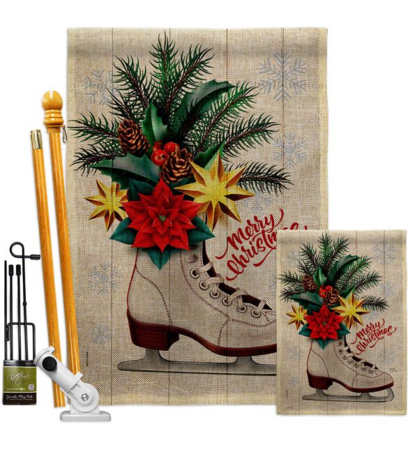 Christmas Skates - Christmas Winter Vertical Impressions Decorative Flags HG114245 Made In USA - Image 18