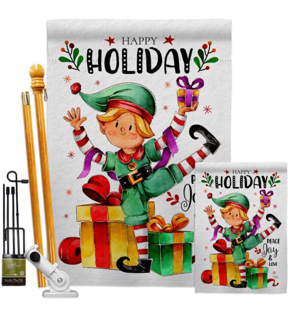 Elf Holiday - Christmas Winter Vertical Impressions Decorative Flags HG120019 Made In USA - Image 6