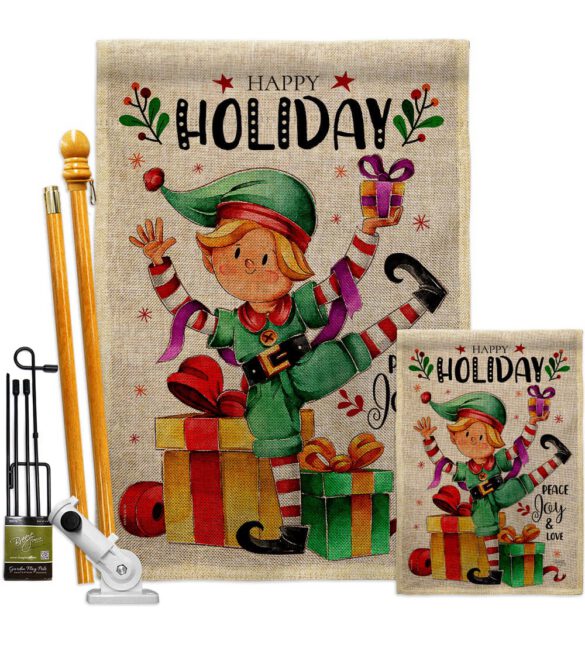 Elf Holiday - Christmas Winter Vertical Impressions Decorative Flags HG120019 Made In USA - Image 18