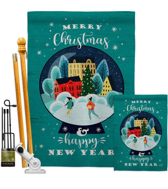 Christmas Skating - Christmas Winter Vertical Impressions Decorative Flags HG130291 Made In USA - Image 6