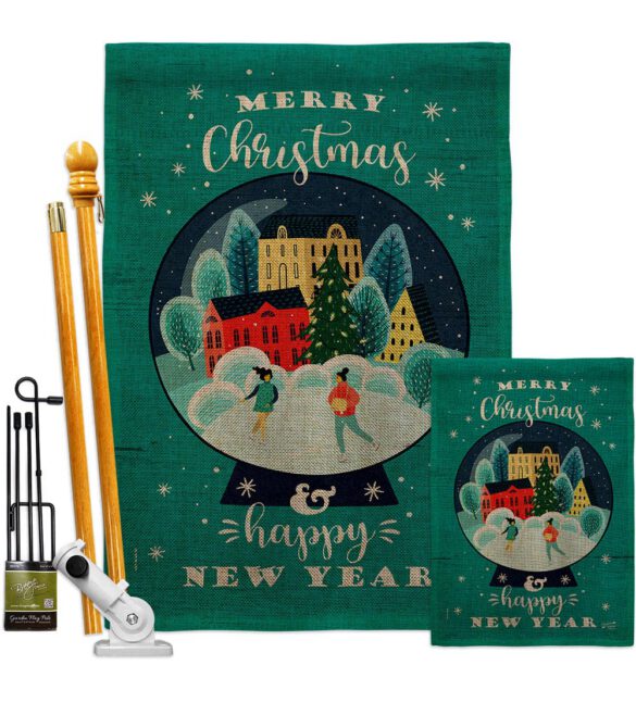 Christmas Skating - Christmas Winter Vertical Impressions Decorative Flags HG130291 Made In USA - Image 18