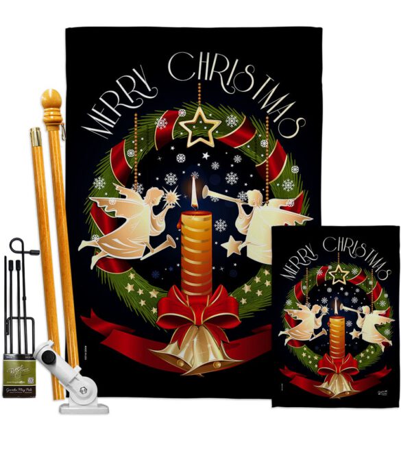 Angel Wreath - Christmas Winter Vertical Impressions Decorative Flags HG137302 Made In USA - Image 7