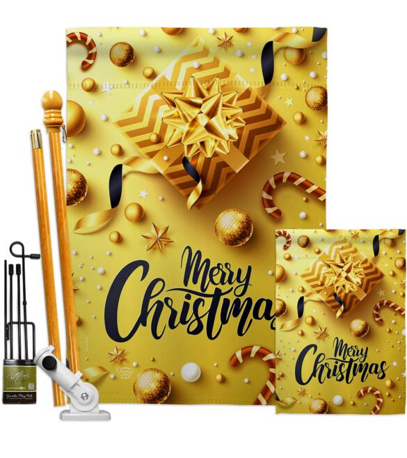 Golden Christmas - Christmas Winter Vertical Impressions Decorative Flags HG192250 Made In USA - Image 6
