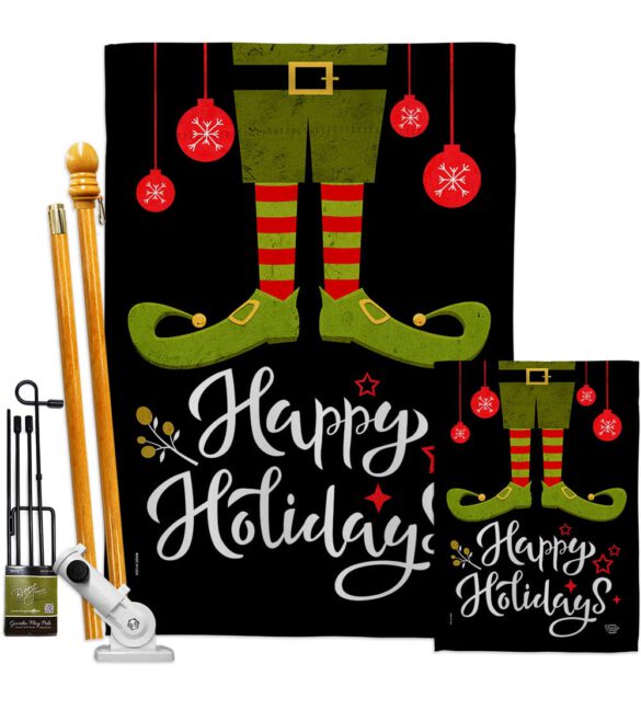 Elf Happy Holidays - Christmas Winter Vertical Impressions Decorative Flags HG192307 Made In USA - Image 6