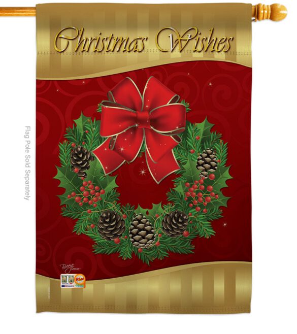 Christmas Wishes - Christmas Winter Vertical Impressions Decorative Flags HG114078 Imported - Image 2