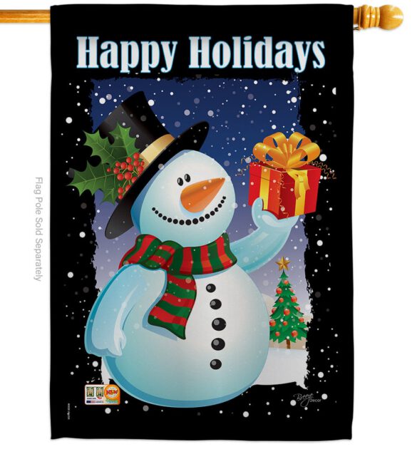 Holiday Snowman - Christmas Winter Vertical Impressions Decorative Flags HG114080 Made In USA - Image 2