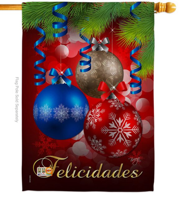 Felicidades - Christmas Winter Vertical Impressions Decorative Flags HG114084 Imported - Image 2