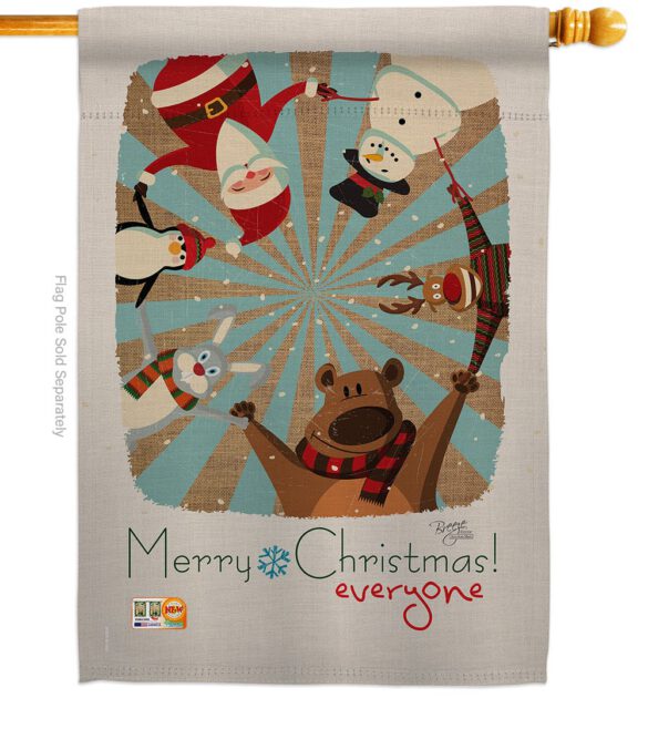 Everyone's Xmas - Christmas Winter Vertical Impressions Decorative Flags HG114109 Made In USA - Image 2