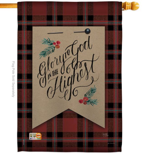 Glory to God - Christmas Winter Vertical Impressions Decorative Flags HG114168 Made In USA - Image 2